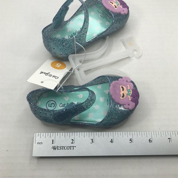 Cat And Jack Girl's Size 5 Hydee Mermaid Slip On Shoe Teal New With Tags - Picture 10 of 13